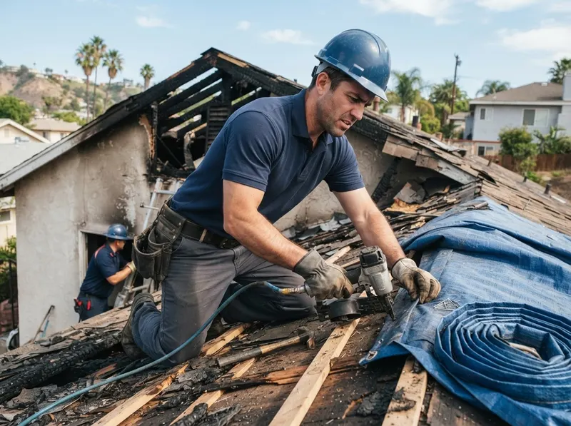 Emergency Board-Up and Roof Tarping in los angeles, CA